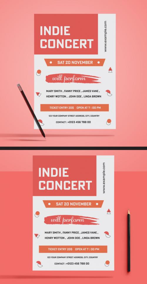 Indie Concerts Flyer Design Layout