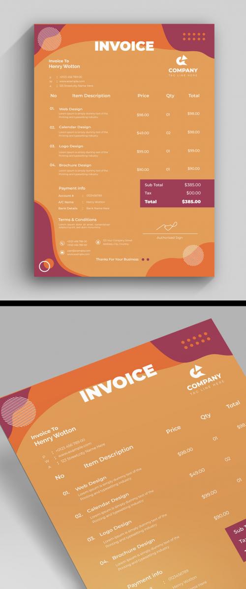 Printable Invoice Design Layout