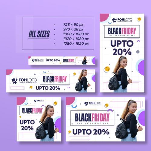 Black Friday Modern Web Banner Ads Design Layout