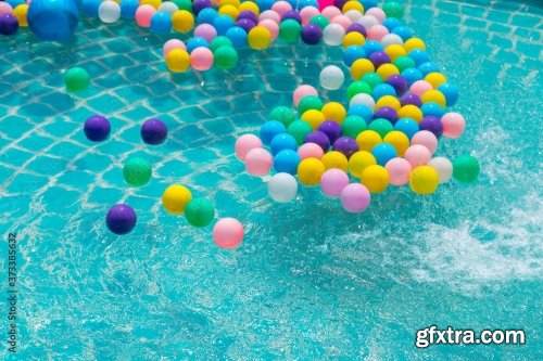 Colorful Balls In The Swimming Pool 6xJPEG