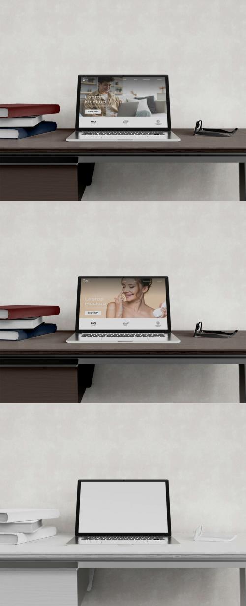 Laptop on Desk Mockup