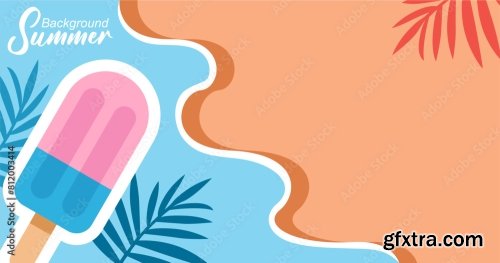 Summer Background Illustration 6xAI