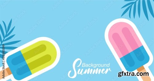 Summer Background Illustration 6xAI