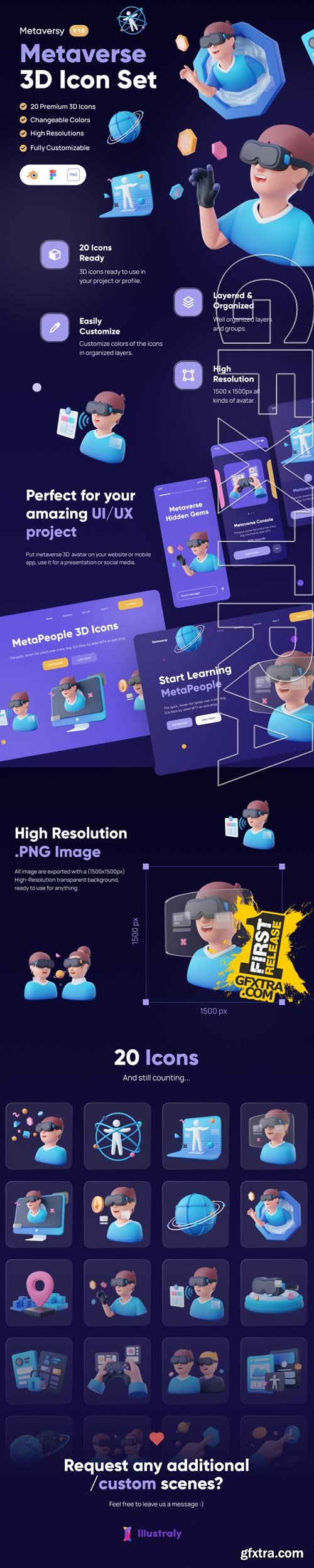 Metaversy - Metaverse 3D Icon Set Model