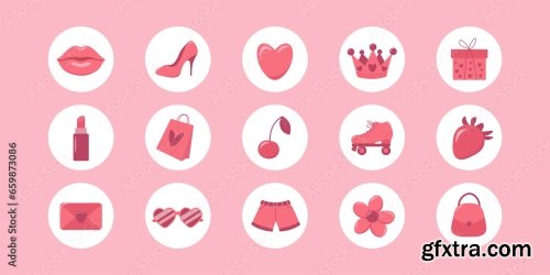 Pink Trendy Sticker Pack 6xAI