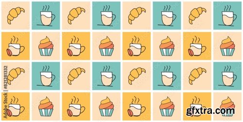 Cupcake Seamless Pattern 6xAI