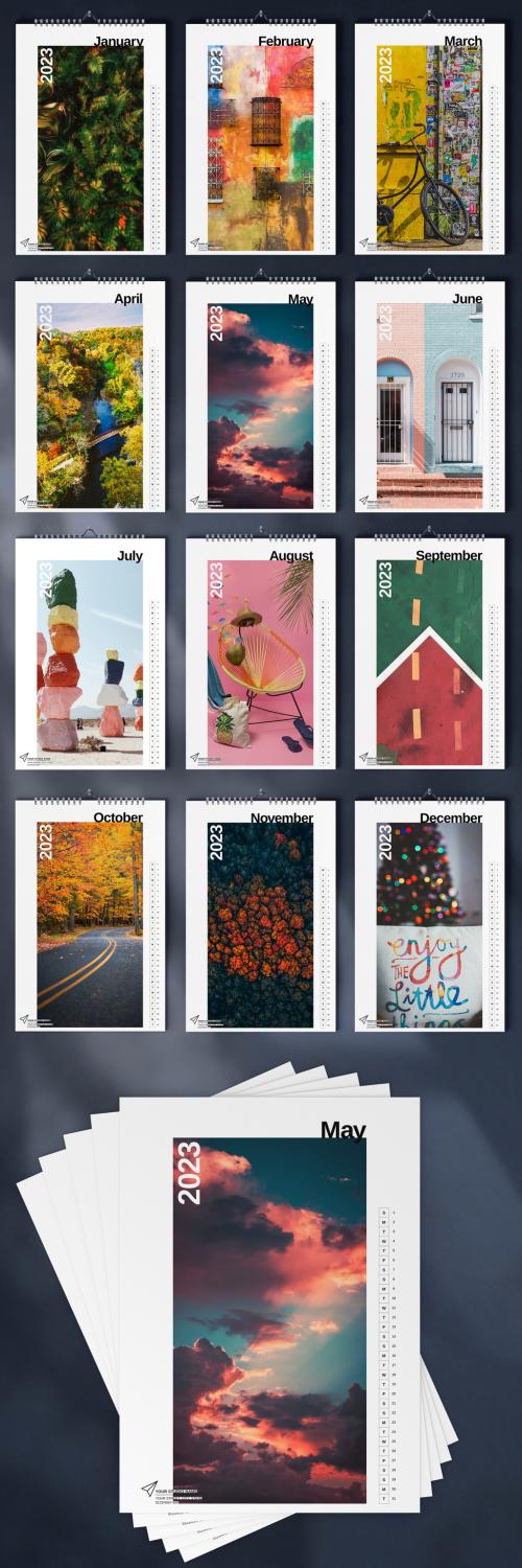 Colorful Art Wall Calendar 2023 Layout