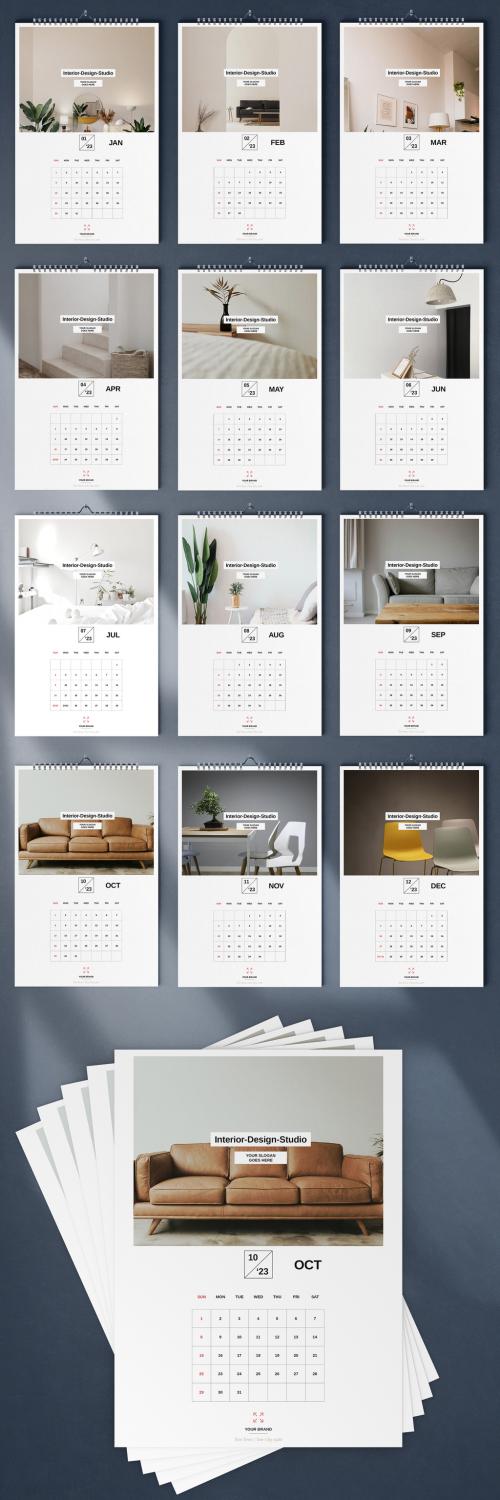 Interior Design Wall Calendar 2023 Layout