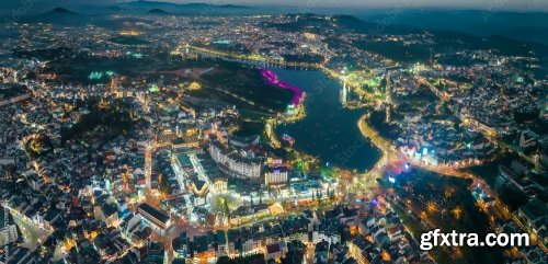 Da Lat City Night With Urban Areas 5xCRDOWNLOAD