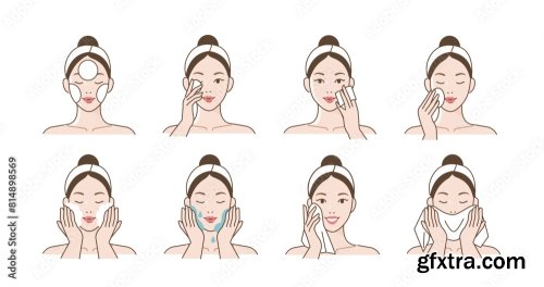 Skincare Illustrations Set 6xAI