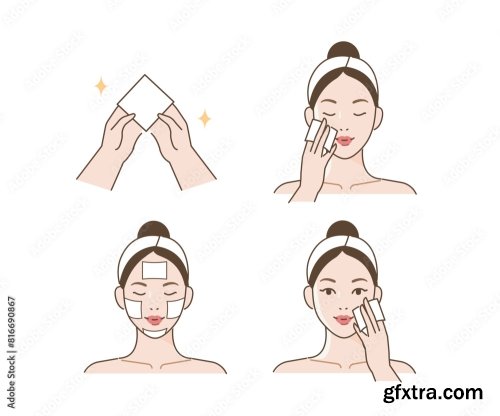 Skincare Illustrations Set 6xAI