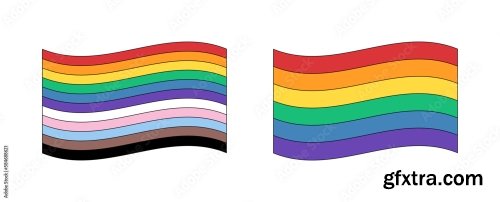 Lgbtq Pride Flag Vector Retro Style 6xAI