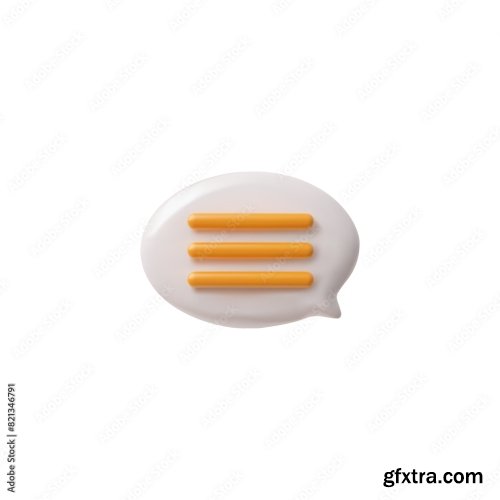 3D Speech Bubble Vector Illustration Icon 6xAI