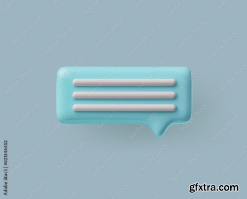 3D Speech Bubble Vector Illustration Icon 6xAI