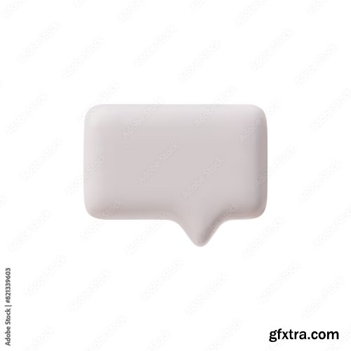 3D Speech Bubble Vector Illustration Icon 6xAI