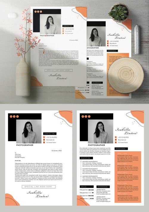 Professional Curriculum Vitae with Orange Accents Layout