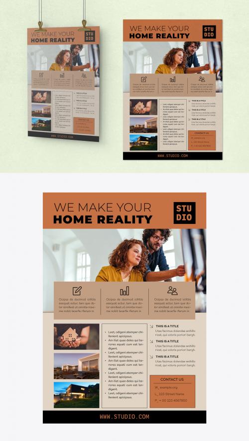 Corporate Poster Layout with Green Accents