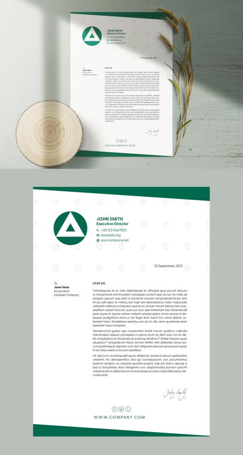 Minimal Business Letterhead with Orange Accents Layout