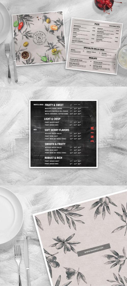 Square Restaurant Menu Template