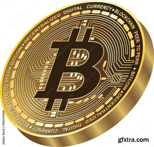 Many Golden Bitcoins Illustration 6xAI