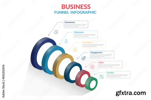 Color And Volume Sales Funnel On White Background 6xAI