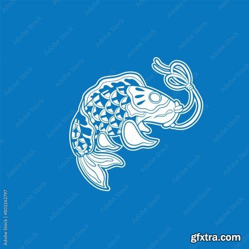 Hand Drawn Vector Illustration Of Koi Fishes 6xAI