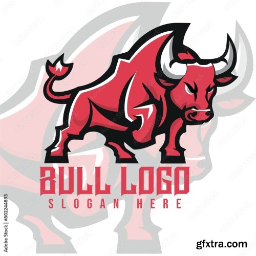 Elegant Bull Concept For Business Logo Design 6xAI