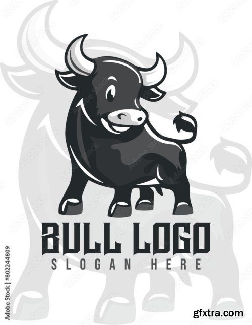 Elegant Bull Concept For Business Logo Design 6xAI