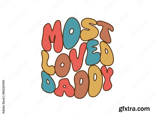 Fathers Day Groovy T-Shirt Design 6xAI