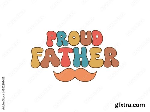 Fathers Day Groovy T-Shirt Design 6xAI