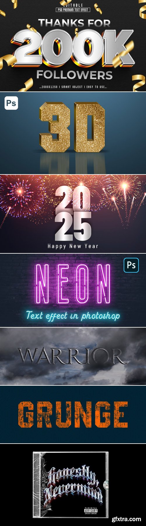 15+ New 3D Editable Text Effects for Photoshop