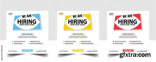 Hiring Recruitment Open Job Vacancy Design Vector 6xAI