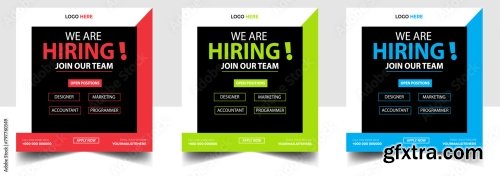 Hiring Recruitment Open Job Vacancy Design Vector 6xAI