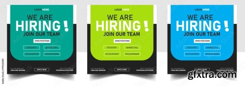 Hiring Recruitment Open Job Vacancy Design Vector 6xAI