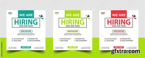 Hiring Recruitment Open Job Vacancy Design Vector 6xAI