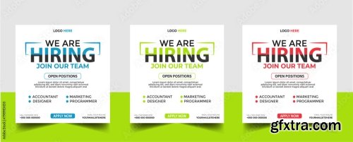 Hiring Recruitment Open Job Vacancy Design Vector 6xAI