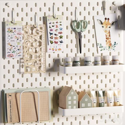 Ikea SKADIS Pegboard , Wall Mounted Easel & Decor for Teenagers and Kids 081