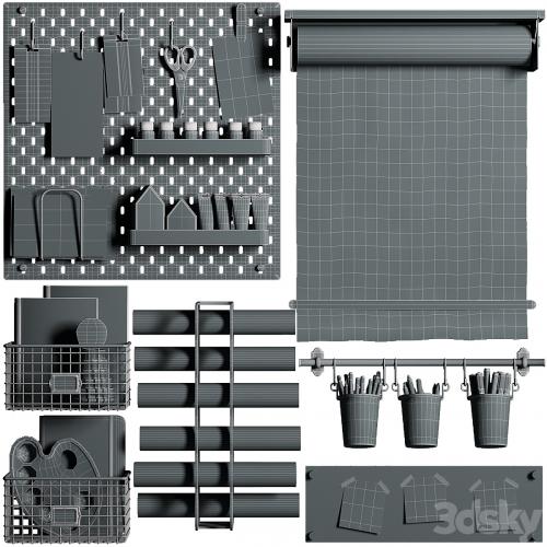 Ikea SKADIS Pegboard , Wall Mounted Easel & Decor for Teenagers and Kids 081