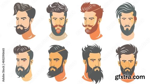 Mens Hair Beard Cut And Hairstyle 5xAI