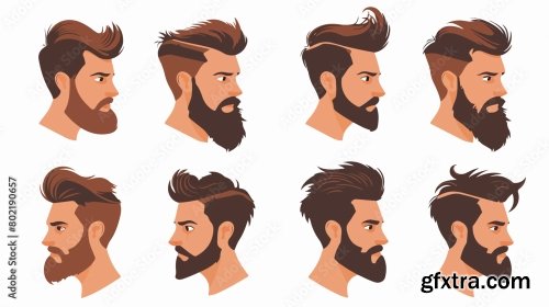 Mens Hair Beard Cut And Hairstyle 5xAI