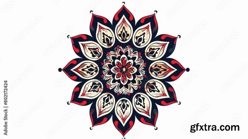 Mandala Floral Ornament Design Background 5xAI