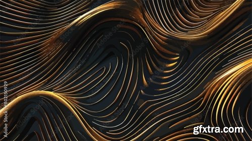 Luxury Illustration Of The Dark Gold Pattern Of Lines 5xAI