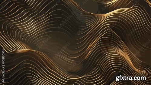 Luxury Illustration Of The Dark Gold Pattern Of Lines 5xAI