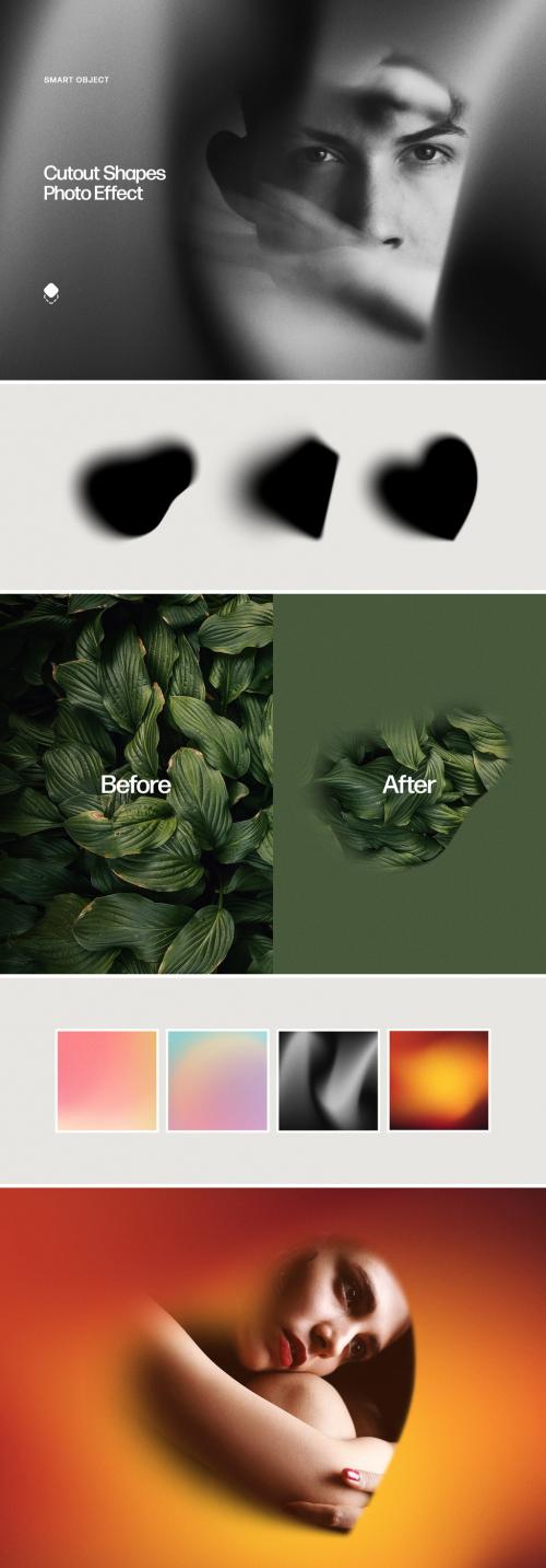 Cutout Abstract Shapes Photo Effect Mockup