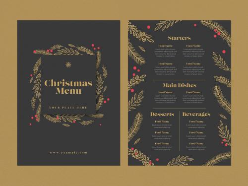 Black & Gold Christmas Menu