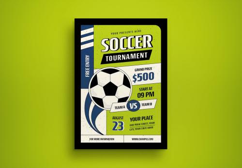 Green Flat Design Soccer Tournament Flyer