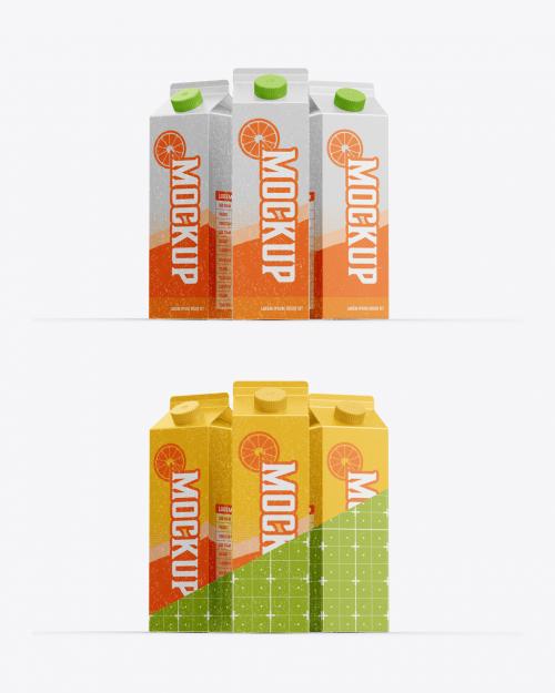 Set Liter Carton Mockup with Fresh Drops