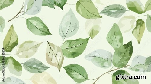 Pattern Of Branch And Leaf Icon Style Vector Design 6xAI