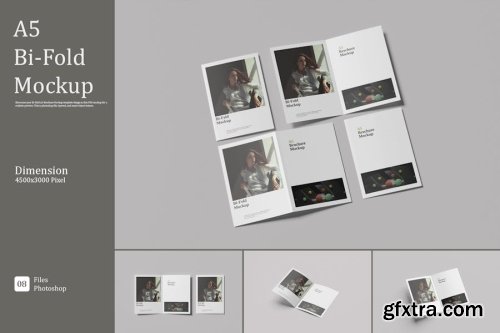 A4 Bifold Mockup Collection 14xPSD