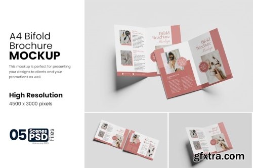 A4 Bifold Mockup Collection 14xPSD